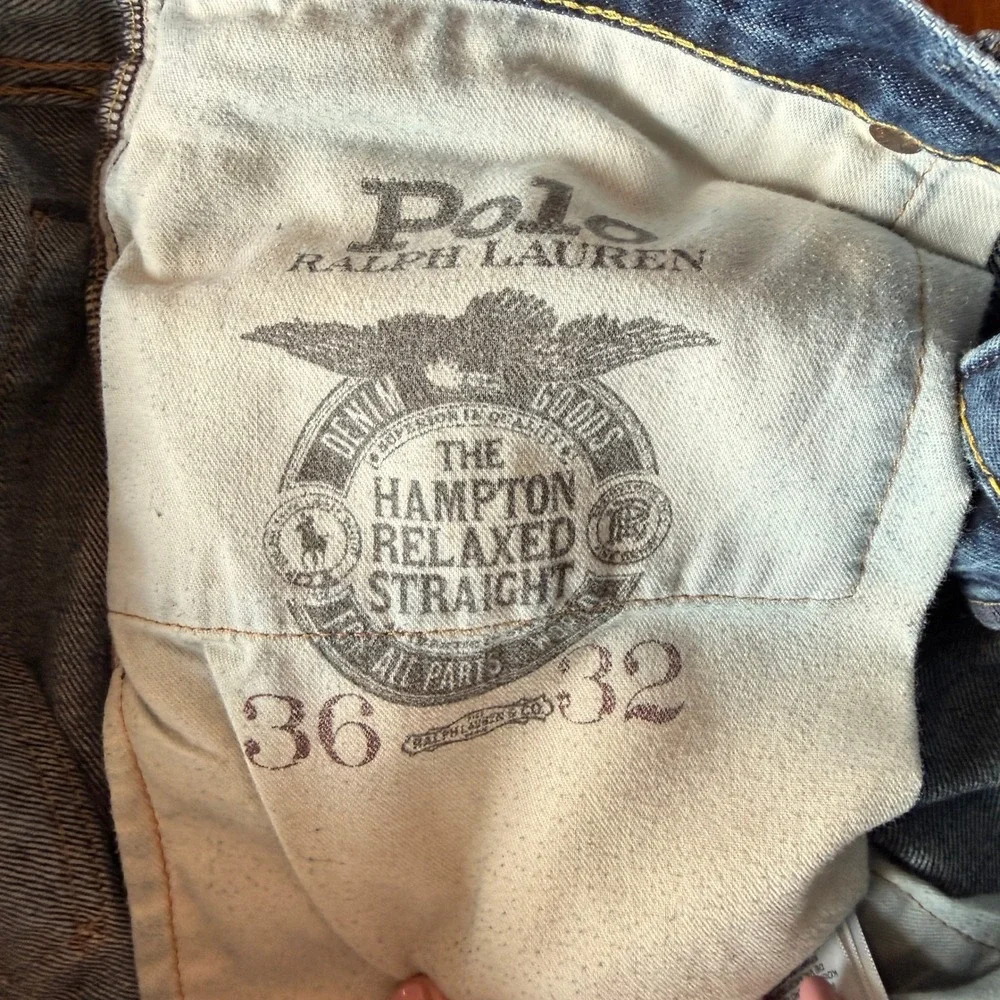 Polo Ralph Lauren‎ Men's Blue Hampton Relaxed Straight Leg Jeans Size 36x32